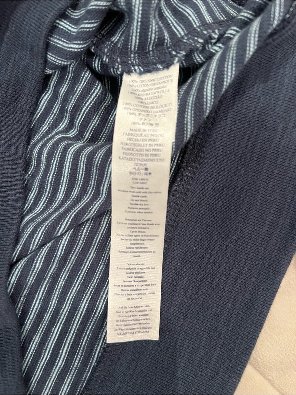 Faherty Men's Sunwashed Slub Hoodie | Navy Stream Stripe | Size S | NWOT - Picture 9 of 10